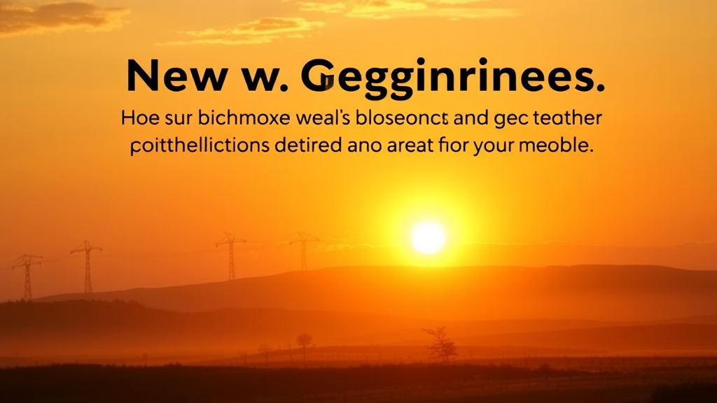 Nascer do sol inspirador sobre uma paisagem serena, simbolizando novos começos e crescimento pessoal.